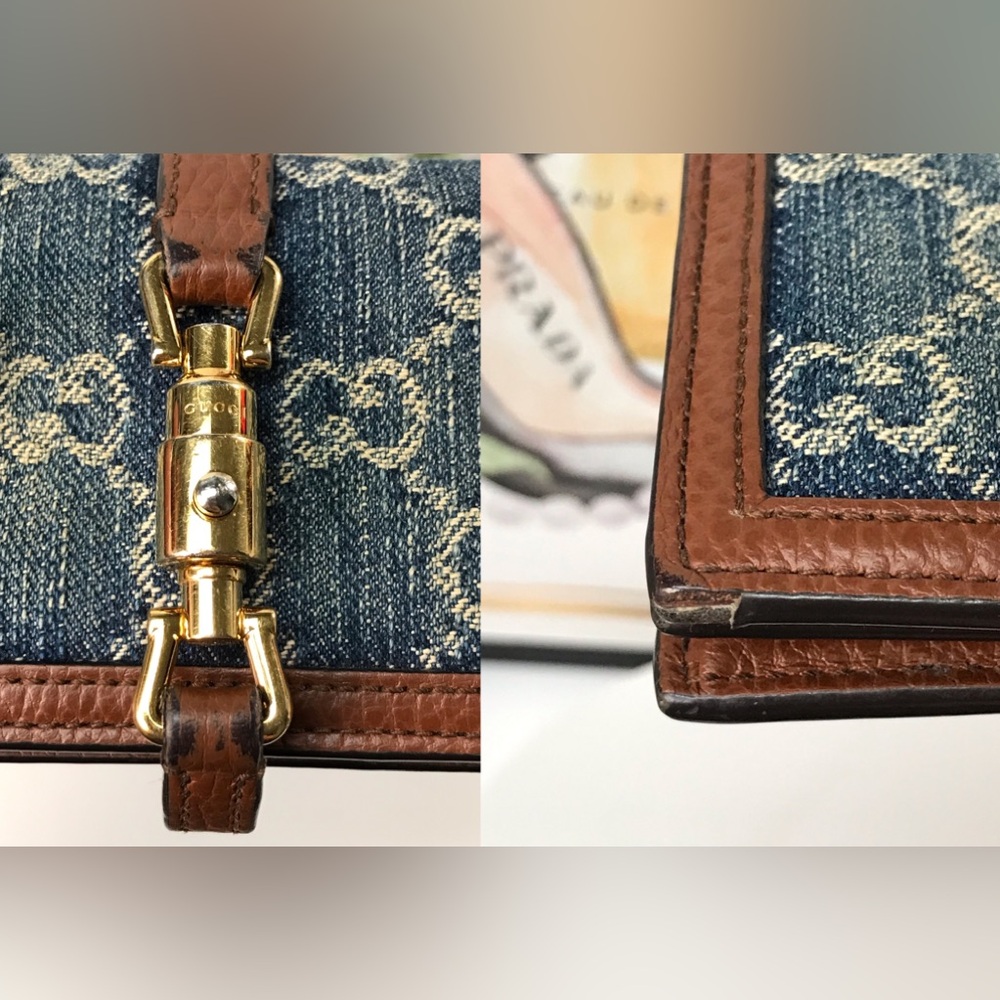‼️SOLD‼️GUCCI Jackie 1961 Denim Compact Card Wallet 😍🔥 - Picture 17 of 17